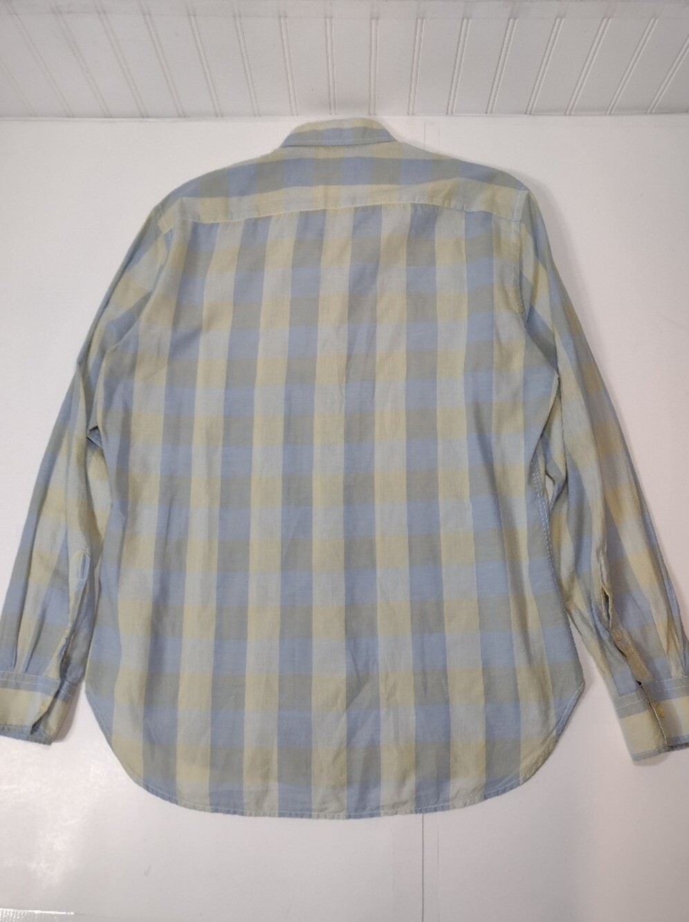 What Goes Around Comes Around Men's Blue & Cream Plaid Button-Up Shirt - Picture 7 of 11